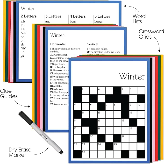 Keeping Busy Crossword Dementia Activities for Seniors | Alzheimer Products for Elderly Patients | Fun Memory Game Toy & Cognitive Brain Puzzle for Senior Citizens w/Memory Loss or Alzheimers