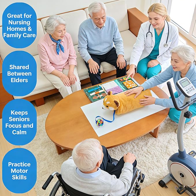 Fidget Blanket and Muff Cute Bear for Adults with Dementia,Dementia Fidget Toys For Elderly and Seniors,Alzheimers Dementia Sensory Activities Products,Sensory Gift for Alzheimer’s or Dementia