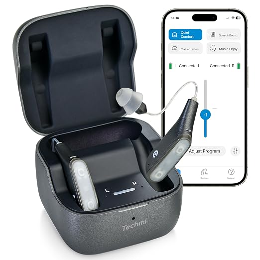 FacePro OTC Hearing Aids with Bluetooth for Seniors and Adults | Rechargeable Bluetooth Hearing Aids with App Control, Noise Reduction and 25H Battery for Conversations, TV and Phone Calls