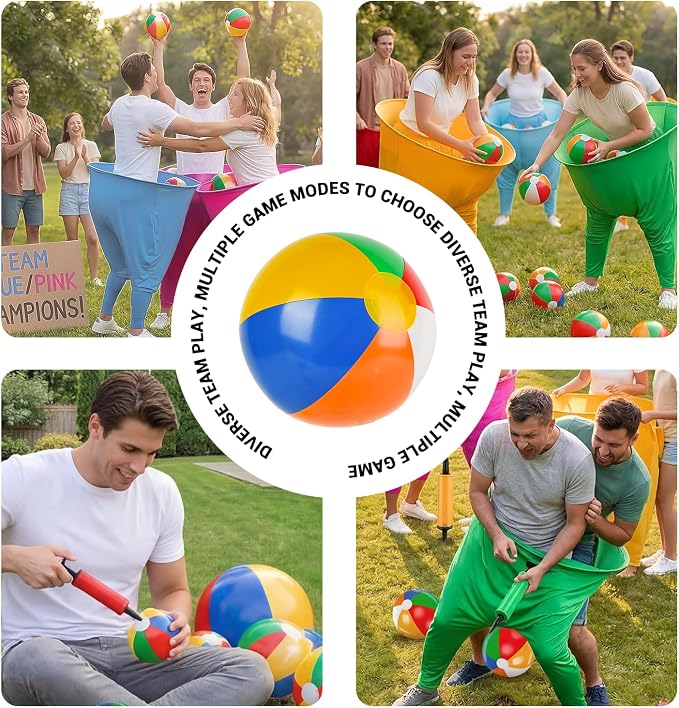 Granny Pants Yard Game, Granny Pants with Bouncy Balls & Pump, Giant Pants Outdoor Game & Big Pants Ball Catch Game, Granny Pants Game for Kids & Adults, Perfect for Family Reunion Games