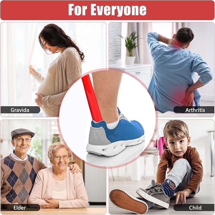 Nextnoid Shoe Horn Long Handle for Seniors - 16.5"-23" Straight & Sturdy Long Shoe Horn for Men, Women & Kids