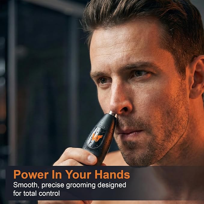 Nose Hair Trimmer for Men & Women – Powerful 8000 RPM Motor, Wet/Dry Use, Electric Nose & Ear Hair Clipper with Travel Lock, USB Rechargeable, Portable Grooming Tool