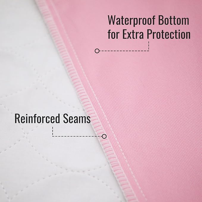 DMI Washable Underpads for Adults, Waterproof and Reusable Bed Pads for Juvenile Incontinence, Caregiving, Nursing, Hospitals, and Home Use, 34″x 36″, 4 Count (Pack of 1)