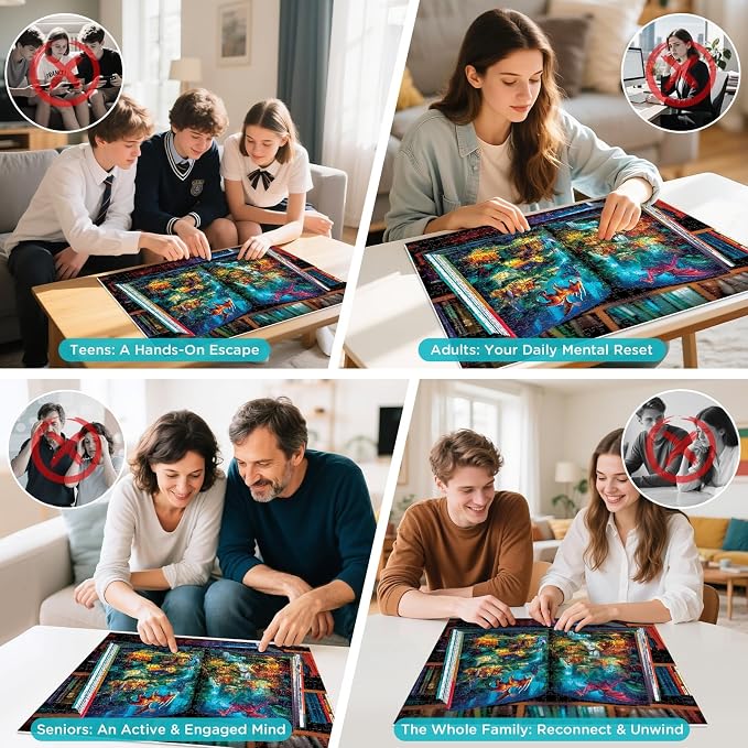 500 Pieces Puzzle for Adults,Magical Storybook Puzzle, Recycled Cardboard Fantasy Dragon World Landscape Jigsaw Puzzles 500 Piece,Hard Challenging Fun Unique Puzzle for Relaxation Wall Decor 20.5*15in