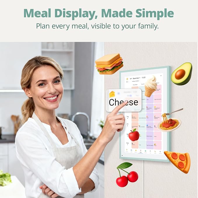 Dragon Touch 15.6 inch Digital Calendar & Chore Chart - Interactive Touchscreen Smart Family Planner,Digital Picture Frame for Mom, Women, Christmas & Weddings Green