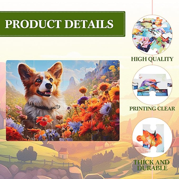 Syhood 10 Pack 16 Large Piece Puzzles for Seniors with Dementia, Alzheimer's Memory Cognitive Games for Elderly, Easy Jigsaw Puzzles Gift for Dementia Patients Elderly Adults in Nursing Home(Warm)