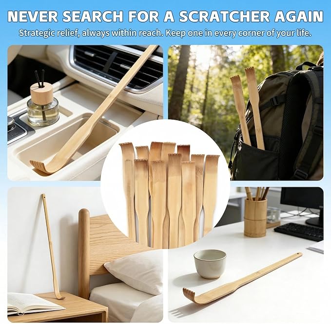 24 Pcs 16.5 Inch Natural Bamboo Back Scratchers for Adults | Multi-piece bulk pack suitable as thoughtful gifts targeting seniors, home, office, and travel use