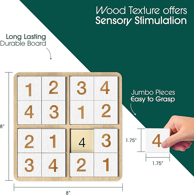 Keeping Busy Sudoku Dementia Activities for Seniors | Alzheimer Products for Elderly Patients | Fun Memory Game Toy & Cognitive Brain Puzzle for Senior Citizens w/Memory Loss or Alzheimers