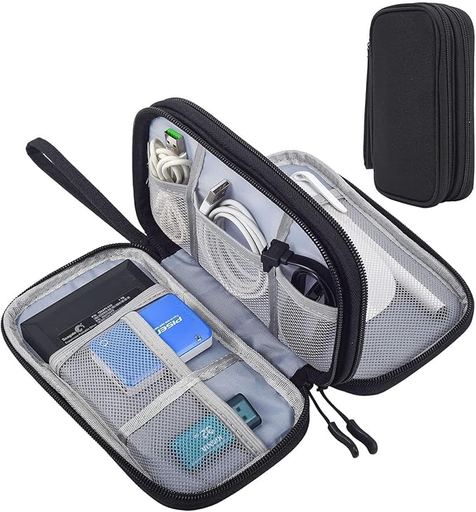 CAOODKDK Electronics Accessories Organizer Pouch Bag, Travel Universal Organizer for Cable, Charger, Phone, SD Card, Business Travel Gadget Bag
