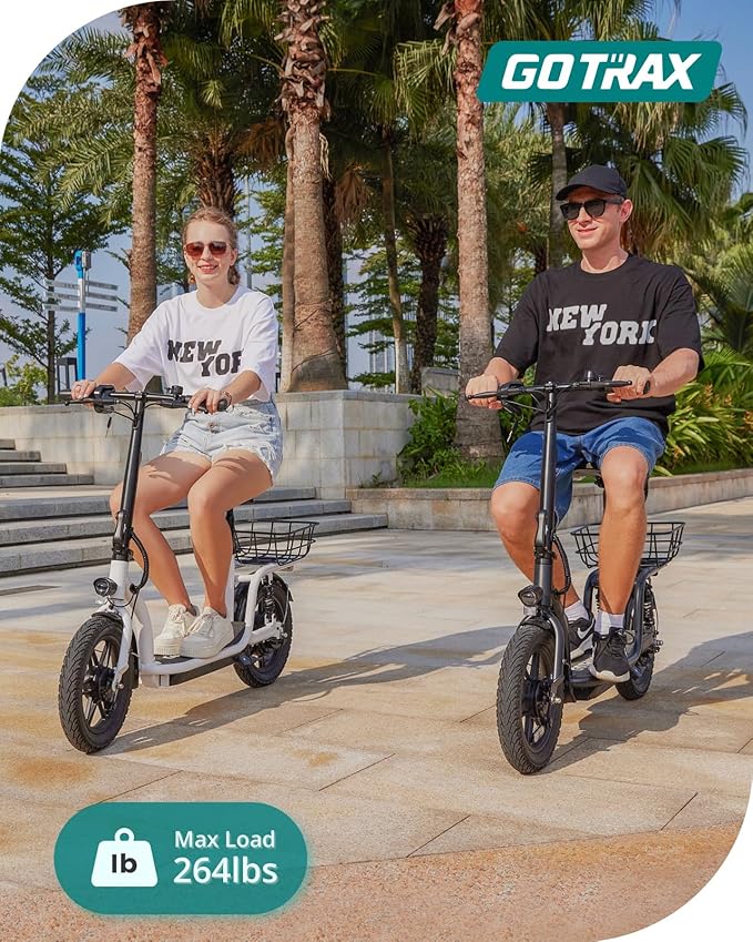 Gotrax Adult Electric Scooter with Seat, Max 19-25miles Range, 15.5-20mph Power by 350W-500W Motor, All-Terrain Tire & Wider Deck & Soft Cushioning Seat with Carry Basket