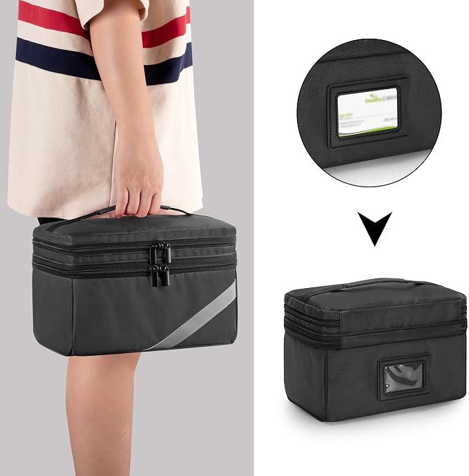 Trunab Medicine Storage and Organizer Bag Empty, Pill Bottle Organizer | with Portable Small Pouch, Home First Aid Box for Emergency Medication, Supplements or Medical Kits (Bag Only)