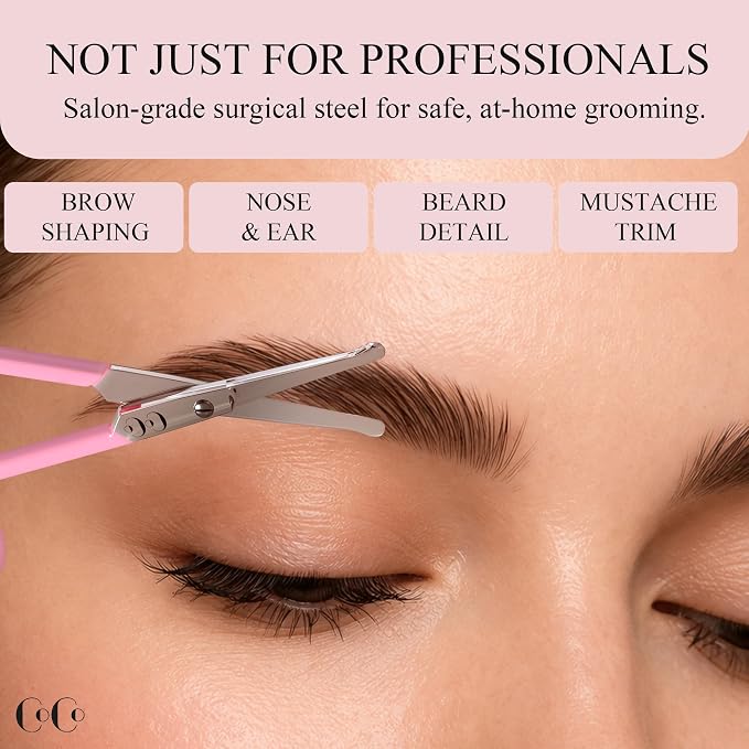 Stainless Steel Nose Hair & Eyebrow Cutting & Trimming Scissors
