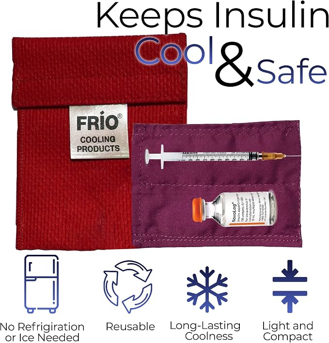 FRIO Cooling Wallet - Insulin & GLP-1 Cooler for 45+ Hours - Red Mini