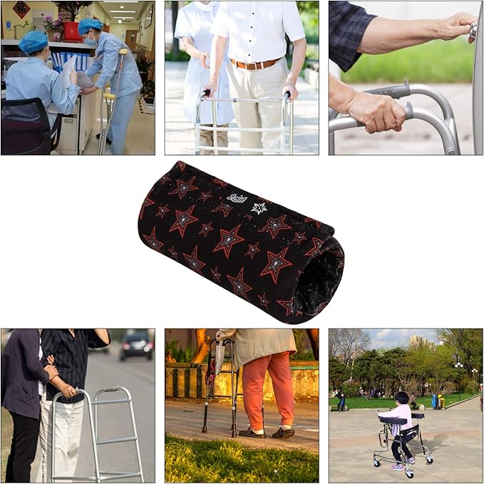Universal Walker Hand Grip Padded Covers Non-Slip Cushion Foam for Folding Wheelchair Rollator Crutch Handle Pads 2-Pack