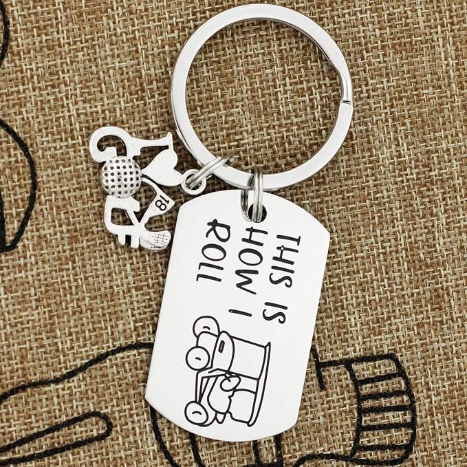 Kivosliviz Golf Gift Golfer Keychain How I Roll Golfers Keychains Gift for A Golfer Lover