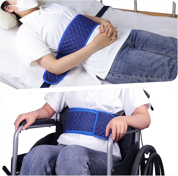 Restraints for Bed Restraint Strap for Headboard Adults, Adjustable Wheelchair Seatbelt, Anti-Fall Waist Belt, Elderly Fall Prevention Devices, Hospital Restraints Bed Straps to Secure Safety