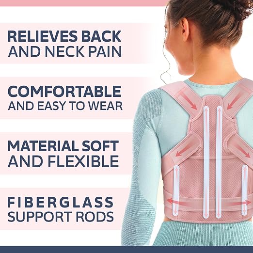Selbite Back Brace Women and Men, Back Brace for Upper and Lower Back Pain Relief, Full Back Support with Adjustable Straps, Breathable and Comfortable