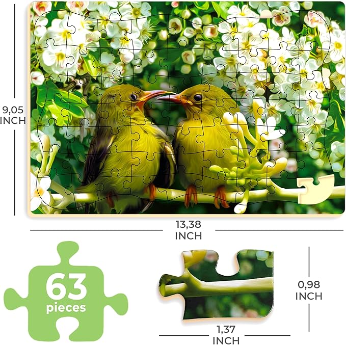 QUOKKA 63 Piece Dementia Activities for Adults - 3 Set Dementia Puzzles for Elderly - Large Piece Gifts Products for Seniors - Alzheimers Jigsaw Puzzle Games for Adults with Birds and Cats