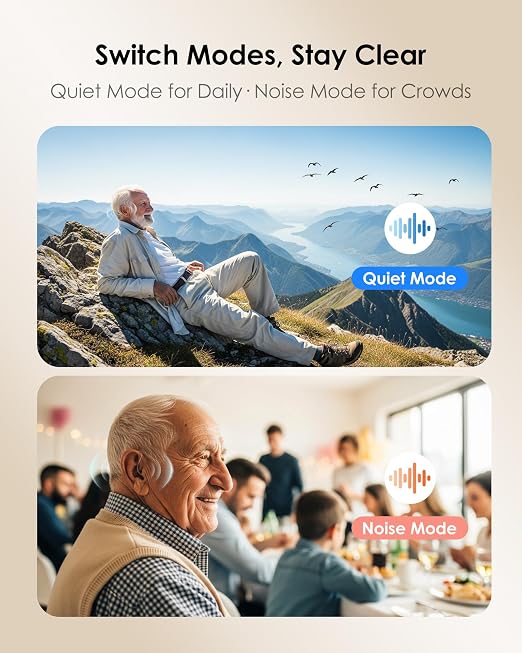 Karthus OTC Hearing Aids for Seniors, Rechargeable Behind-Ear Hearing Aids for Mild to Moderate Hearing Loss, Clear Conversations, No App, Easy One-Button Control, 100H Battery, Matt Black