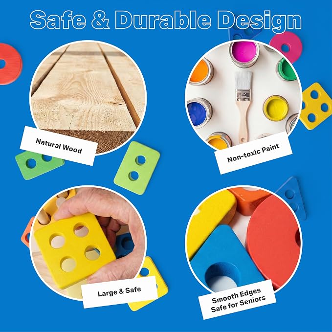 DIMILI Wooden Dementia Fidget Toys for Elderly Seniors | 2-in-1 games for dementia patients, hand-eye coordination & cognitive stimulation for alzheimers seniors