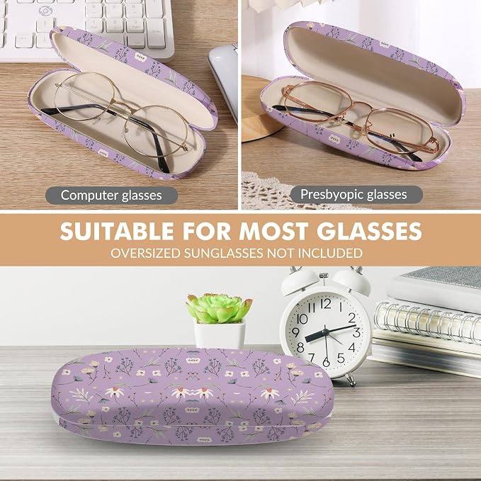 Glasses Case Hard Shell,Portable Protective Eyeglasses Case, Eyeglass Holder Box with Cleaning Cloth, for men women