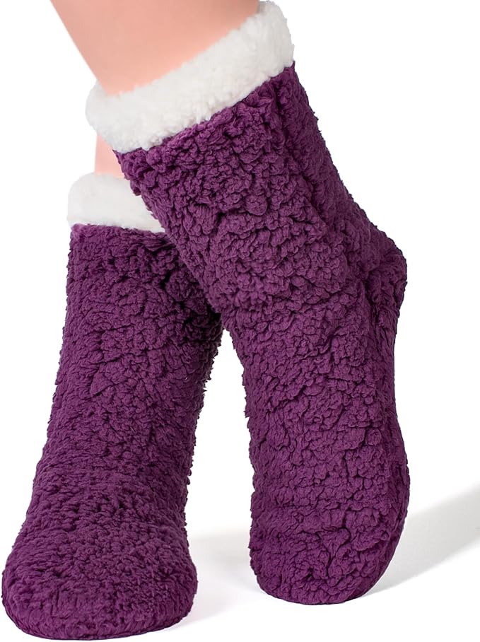 cosyone1997 Women's Fuzzy Slipper Socks with Non-slip Grippers, Cozy & Unique Gifts