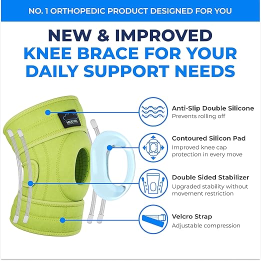 Modvel ELITE Knee Brace for Men & Women – Patella Gel Pads & Side Stabilizers for ACL, Meniscus Tear, Arthritis & Injury Recovery – Maximum Support for Running, Sports & Joint Pain Relief