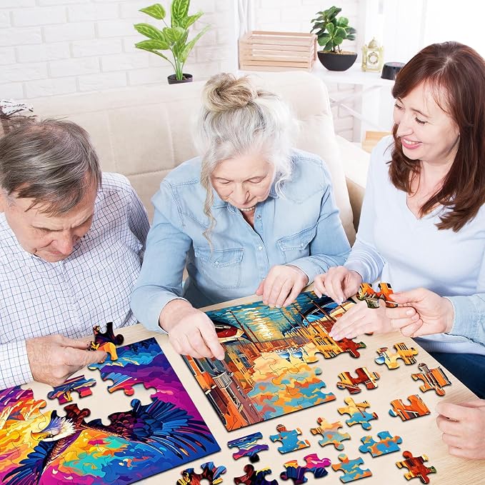 6 Pack 36-Piece Large Jigsaw Puzzles for Seniors Easy Dementia Alzheimer Products Dementia Activities Memory Training Game for Elderly Alzheimer's Patients in Nursing Home Gift (Style 1)