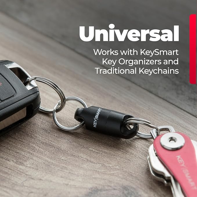 KeySmart MagConnect Magnetic Key Holder for Purse, Key Chains for Car Keys - Detachable Key Ring Quick Release Keychain
