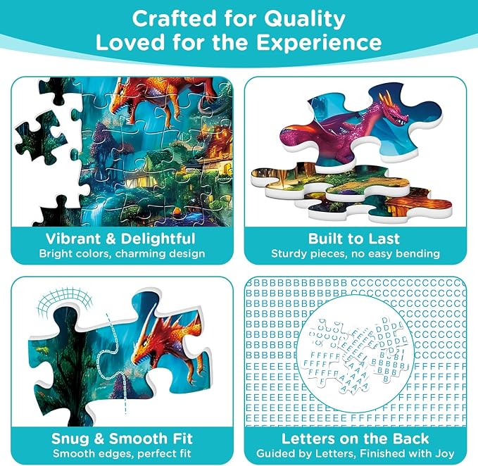 500 Pieces Puzzle for Adults,Magical Storybook Puzzle, Recycled Cardboard Fantasy Dragon World Landscape Jigsaw Puzzles 500 Piece,Hard Challenging Fun Unique Puzzle for Relaxation Wall Decor 20.5*15in