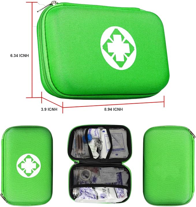 Small-Waterproof Car First-Aid Kit Emergency-Kit - Green 277Piece Camping Equipment for Camping Hiking Home Travel YIDERBO