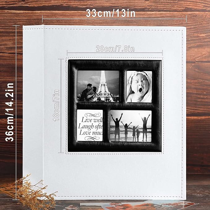 Ywlake Photo Album 4x6 1000 Pockets Photos, Extra Large Capacity Family Wedding Picture Albums Holds 1000 Horizontal and Vertical Photos White