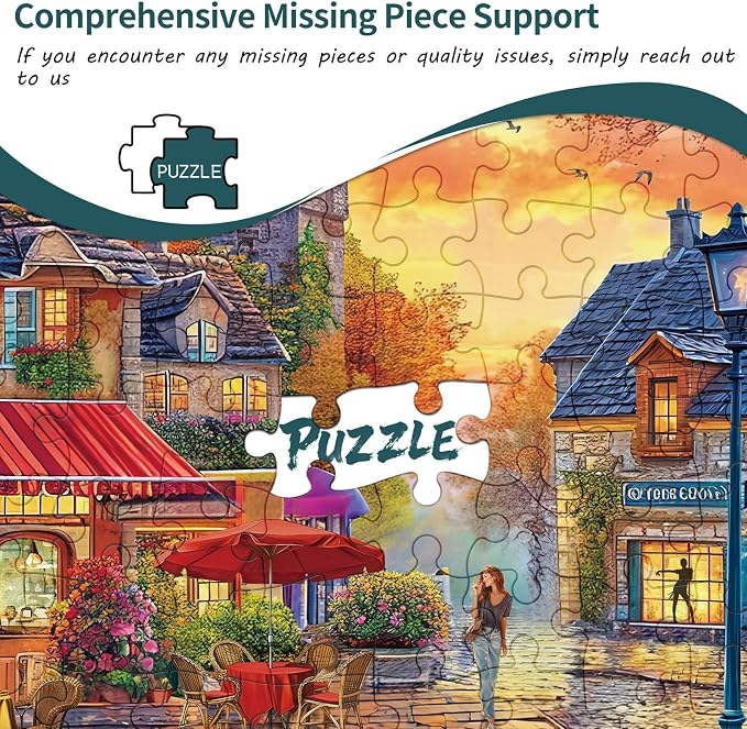 Puzzles for Adults 1000 Pieces,The Streets of Autumn Jigsaw Puzzle with 1:1 HD Poster, Perfect Interlocking No Dust, Stress Relief Ideal Gift for Family Games