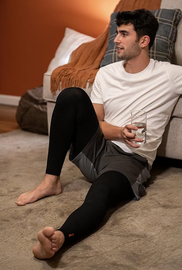 Incrediwear Leg Sleeve 2pk – Full Length Long Leg Sleeve for Leg Pain Relief & Muscle Recovery, Helps Reduce Swelling & Inflammation, Promotes Circulation, Leg Sleeves for Men & Women (Black, Large)