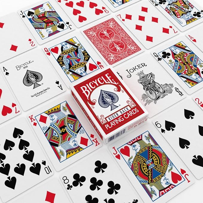Bicycle Rider Back Playing Cards 2 Pack Poker Size Red and Blue | Air Cushion Finish, Over 140 years of trusted quality, Perfect for poker and blackjack, 52 cards plus 2 Jokers