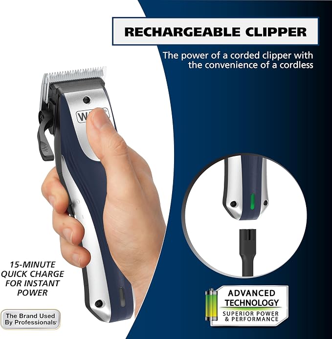 Wahl Lithium Ion Pro Rechargeable Cordless Hair Clippers for Home Haircuts | Cordless At Home Haircuts For Men, Women & Children, Smart Charge Technology For Convenient Haircutting – Model 79470