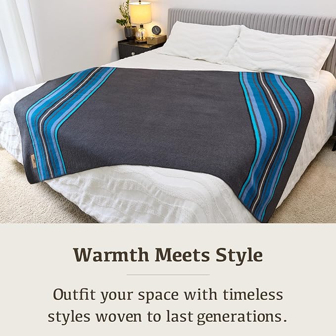 Chubbuck 100% Wool Blanket Camping (60" x 84") - Large Warm Blankets for Camping, Emergency, Outdoor Concerts and Home Use - Fire Retardant Blanket, Soft and Warm Blankets for Winter (Lakeland)