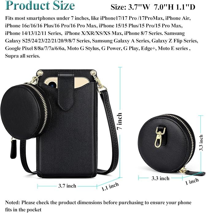Peacocktion Small Crossbody Cell Phone Purse for Women, Lightweight Mini Small Crossbody Bags for Women with Card Slots