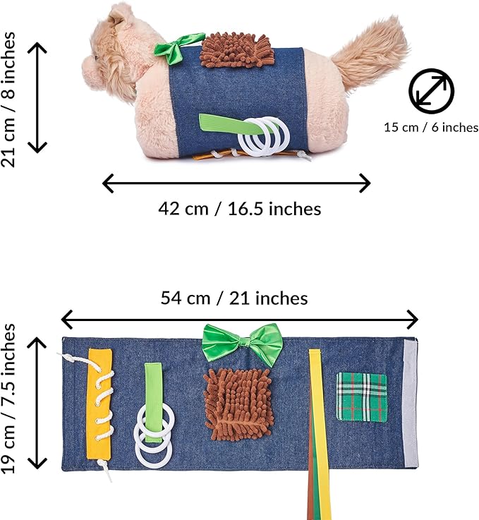 Fidget Muff Cat and Blanket for Elderly | Fidget Blanket for Dementia | Dementia Products for Elderly | Gift and Activities for Seniors with Alzheimer’s or Dementia | Sensory Fidget Toys