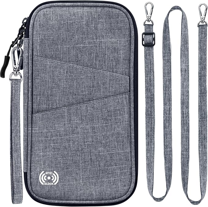 BKNOOU Passport Holder Family Rfid Blocking Travel Document Organizer,Travel Passport Wallet Waterproof Multiple Passport Holder for Traveling,Passport Organizer for Men Women