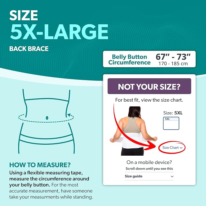 BraceAbility Plus Size 5XL Bariatric Back Brace - Obese Support Girdle for Lower Lumbar Back Pain in Big and Tall, Extra Large, Heavy or Overweight Men and Women (Fits 67"-73")