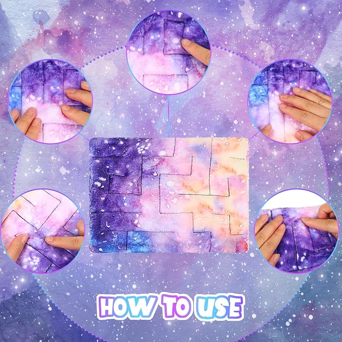 4 Pcs Marble Maze Mat Sensory Fidget Stress Relief Toys Calming Sensory Mat Anxiety Relief Fabric Toys for Teens School Home Reduce Stress(Starry Sky,8.66 x 6.3 in)