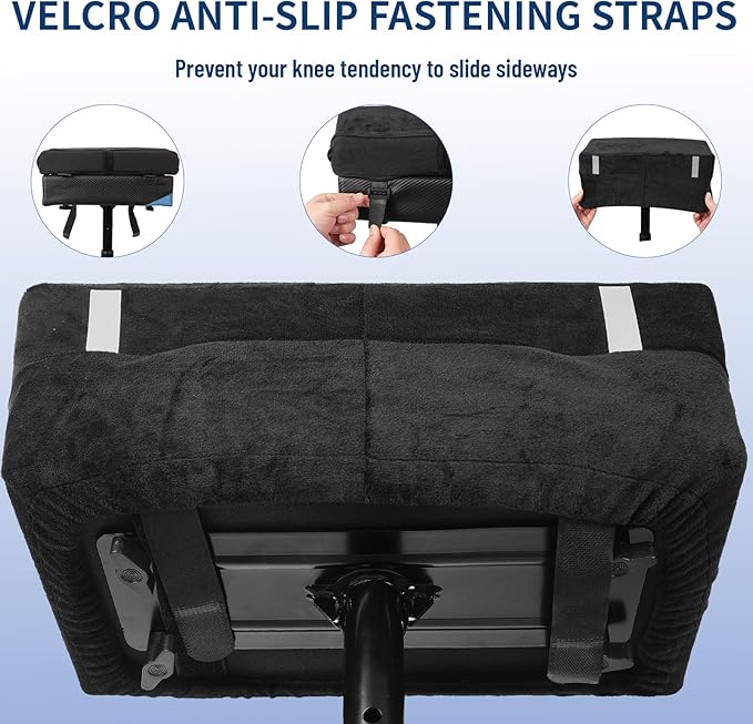 Knee Scooter Pad Cover with 2'' Removable Highly Resilient Comfort Memory Foam Cushion - Knee Walker Accessory for Roller - Universal Fit Most Models