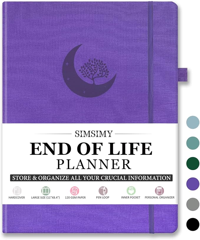 End of Life Planner, Guided Estate Planning Notebook, Final Arrangements Organizer for Beneficiary, Will Preparation, Last Wishes & Funeral Planning, In Case of Death Organizer, 8.4x11"