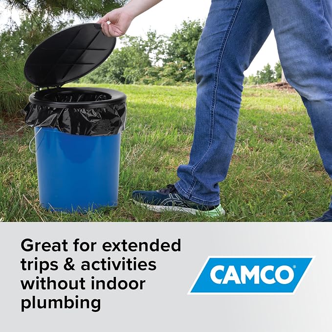 Camco Toilet Waste Bags - Features a Biodegradable Powder & Leak Proof Double Bag Design - Great for Camping, RVing, Hiking, or Boating - 10-Pack (41548)