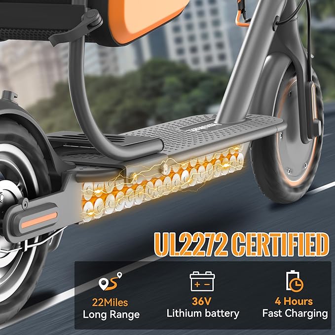 Electric Scooter for Adults, Folding E Scooter with 350W/500W Motor 16-24 Mph Top Speed, Max 15-60 Miles Long Range, 6.5''/8.5''/10''/14'' Solid Tires Commuting Scooters, Dual Brakes, APP