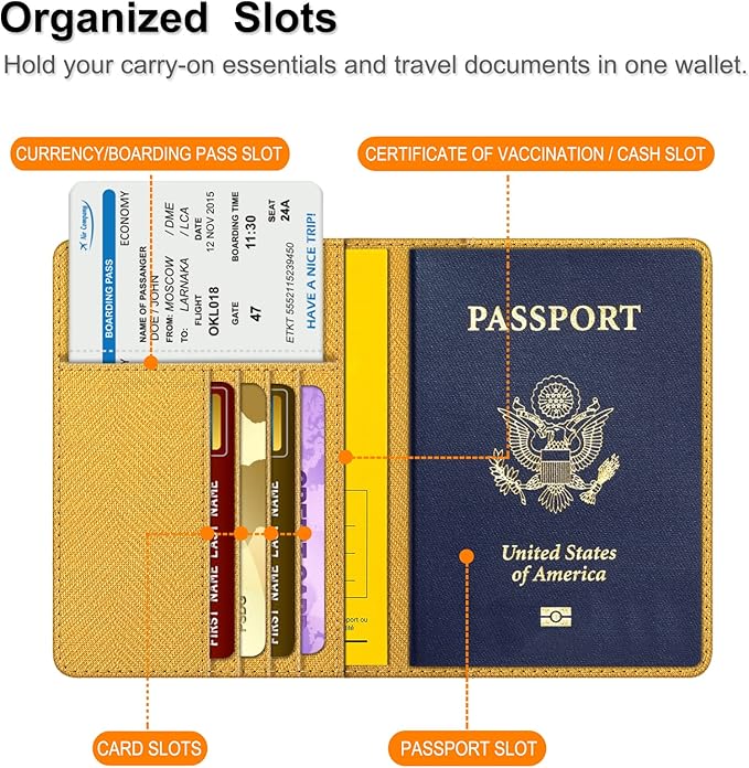 FINTIE Passport Holder, Slim Travel Wallet RFID Blocking Card Case Cover | Passport Cover Protector Essentials with Credit Card Slots, For Women/Men