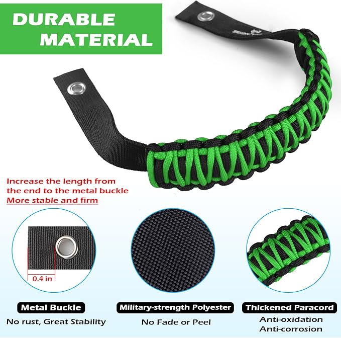 SEVEN SPARTA 4pack Roll Bar Grab Handles for Ford Bronco 2021-2026 2/4 Door | No Drill Install, Color-Matched Paracord Handles, Uses Factory Bolts, Sturdy & Comfortable Grip for 2021-2026 Bronco 2/4 Door