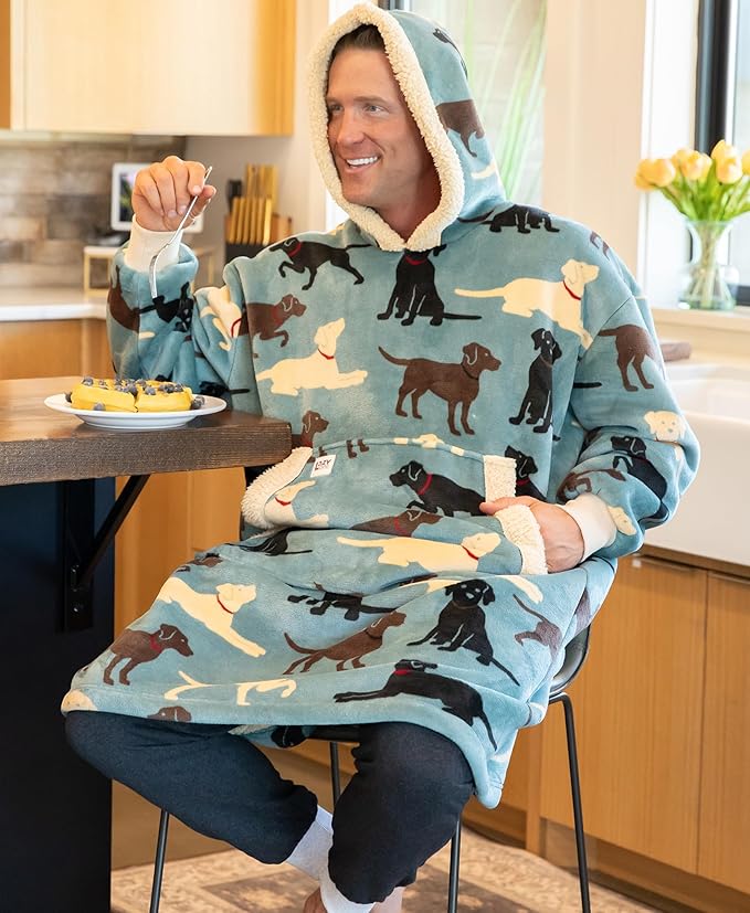LazyOne Oversized Blanket Hoodie, Oversized Hoodies for Women and Men, One Size Fits All Wearable Blankets