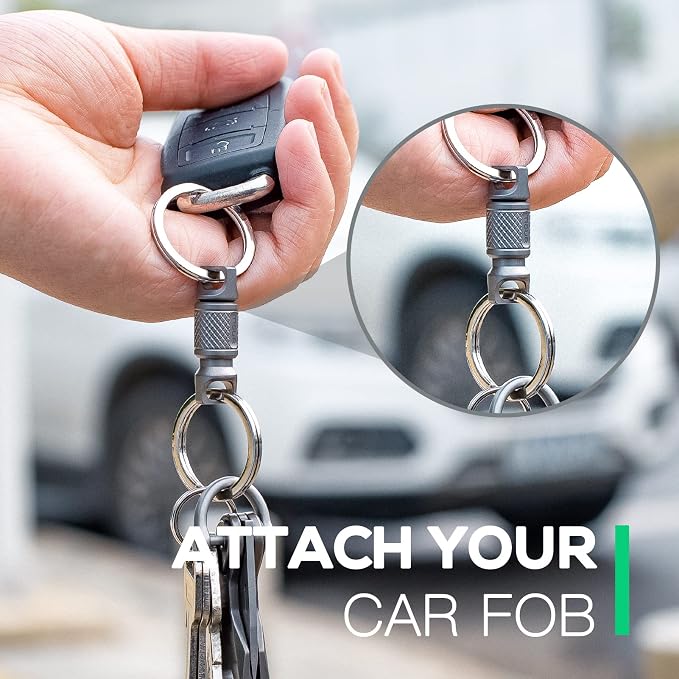 TISUR Titanium Quick Release Keychain,Detachable Pull Apart Key Chain Rings